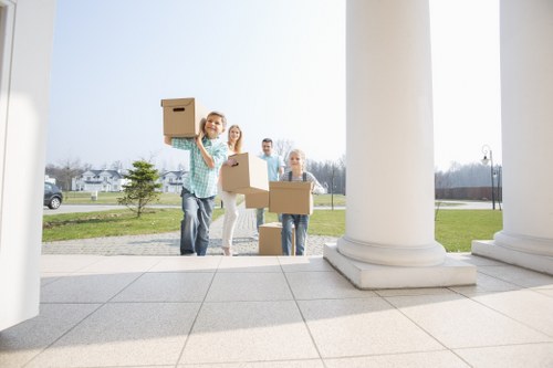 Packing fragile household items in a Chiswick home