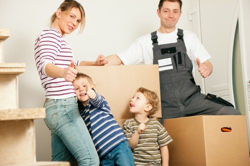 Business relocation team managing access and transport for office removals in Chiswick